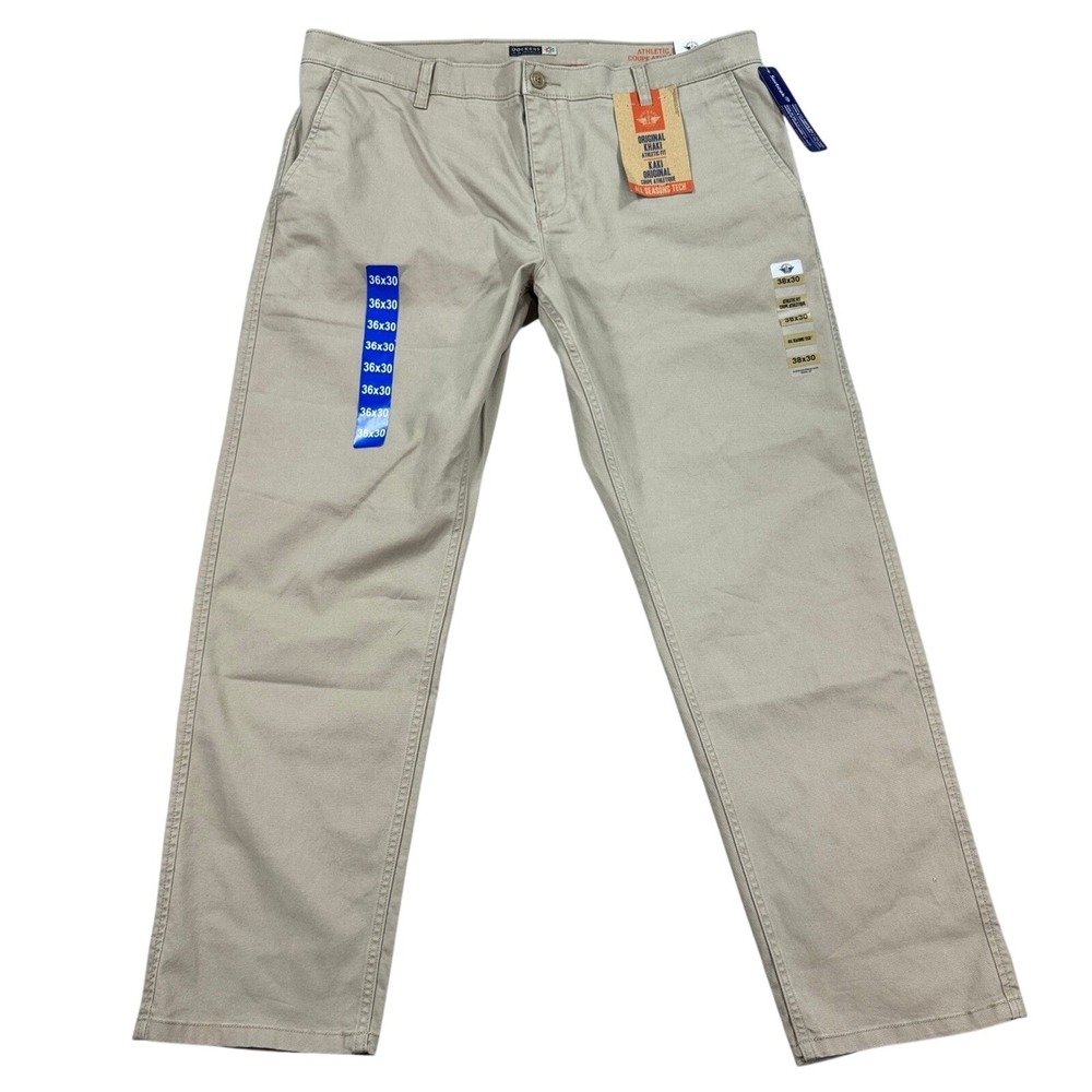 NWT Dockers Original Khaki Pants All Seasons Tech Men's 38x30 Beige Athletic Fit